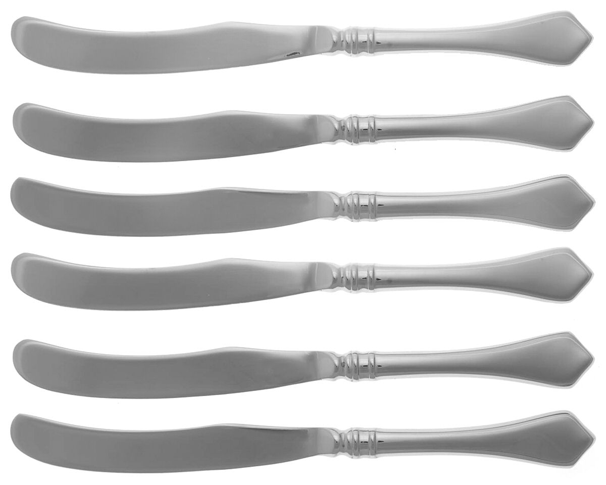 Williamsburg Chiswell II (Stainless) (Set of 6) Butter Spreader/Master Hollow Handle by Lenox-1