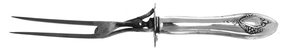 Mount Vernon (Sterling, 1905) Large Stainless-Prong Roast Carving Fork by Lunt Silver-1
