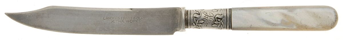 Pearl Handle Flatware 5 Individual Fruit Knife with Silverplate Blade by Landers, Frary & Clark-1