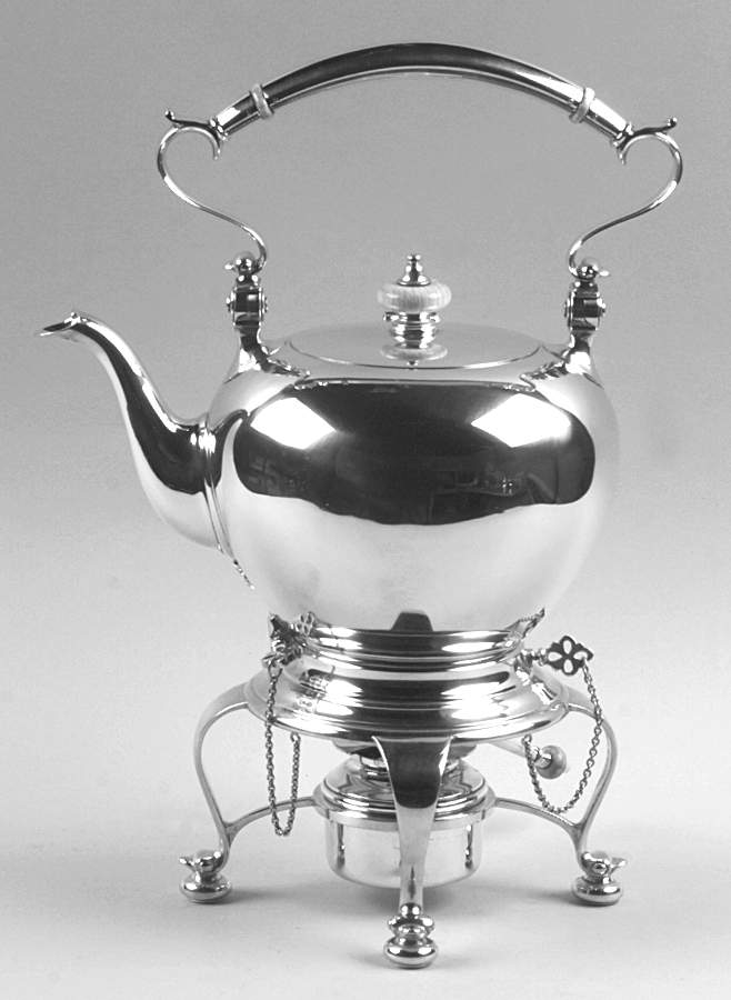 Early American-Plain (Sterling, Hollowware)  Kettle, Stand & Burner by Lunt Silver-1