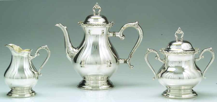 Modern Victorian (Sterling, Hollowware) 3-Piece Coffee Set with Coffee Pot by Lunt Silver-1