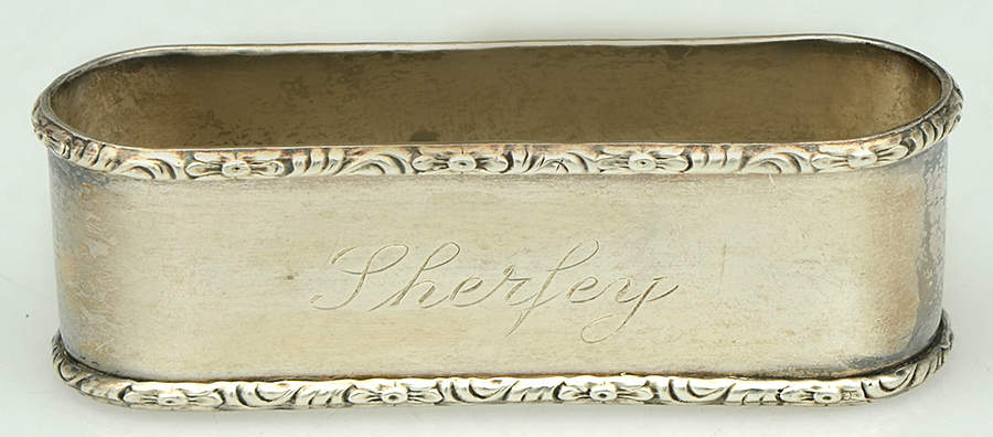 William & Mary (Sterling, Hollowware)  Oblong Napkin Ring by Lunt Silver-1