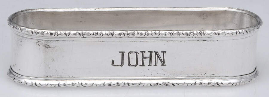 William & Mary (Sterling, Hollowware)  Oblong Napkin Ring by Lunt Silver-1