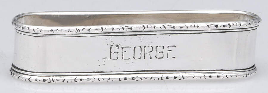 William & Mary (Sterling, Hollowware)  Oblong Napkin Ring by Lunt Silver-1