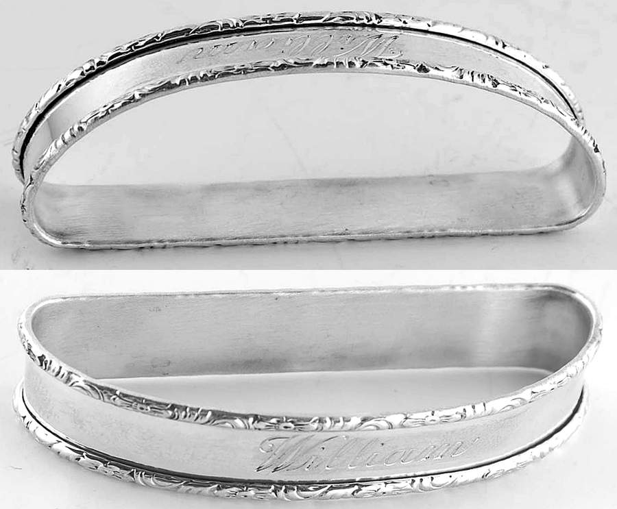 William & Mary (Sterling, Hollowware)  Oblong Napkin Ring by Lunt Silver-1