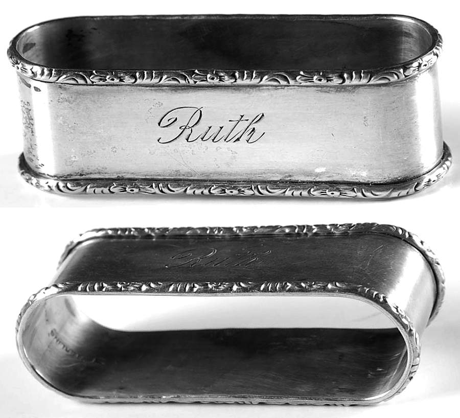 William & Mary (Sterling, Hollowware)  Oblong Napkin Ring by Lunt Silver-1