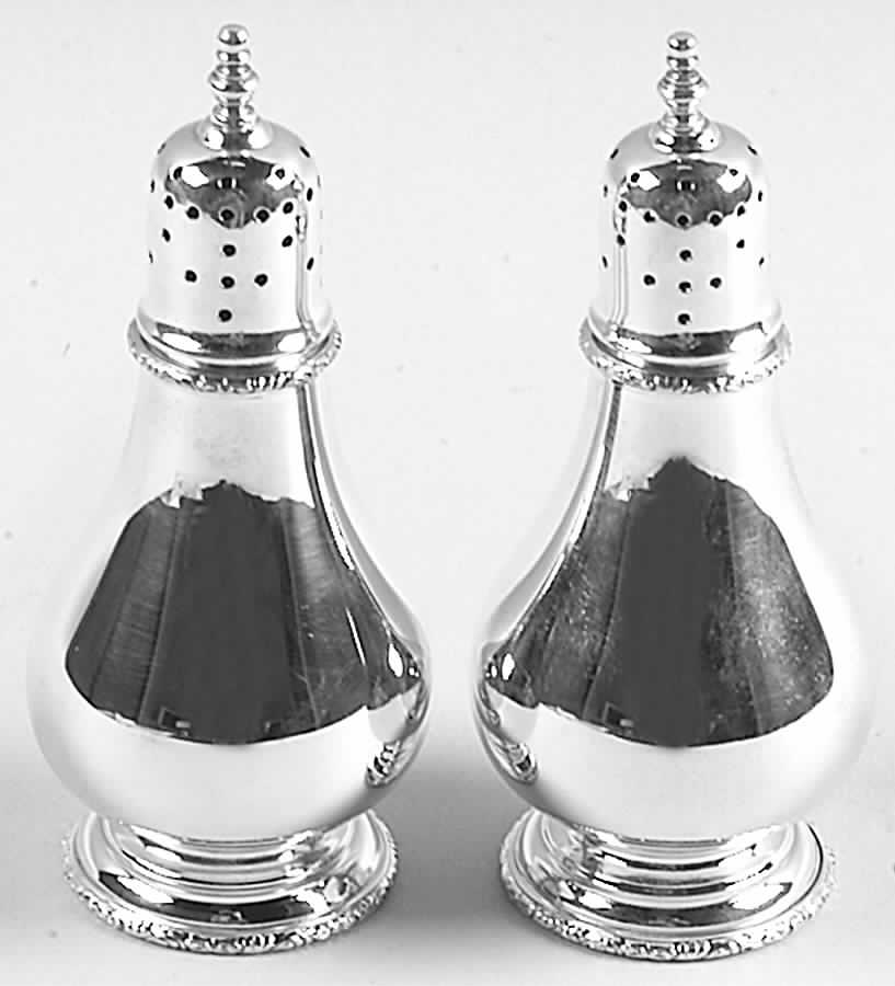 William & Mary (Sterling, Hollowware)  Salt and Pepper Set by Lunt Silver-1
