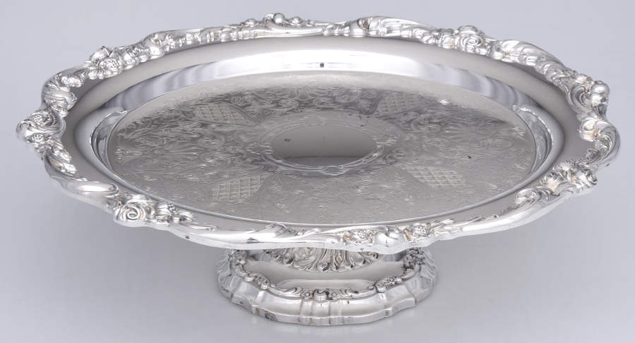 Eloquence (Silverplate, Hollowware) Silverplate Cake Stand by Lunt Silver-1