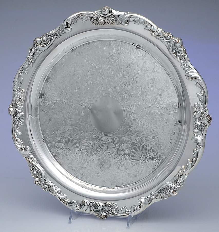 Eloquence (Silverplate, Hollowware) 13" Round Tray by Lunt Silver-1