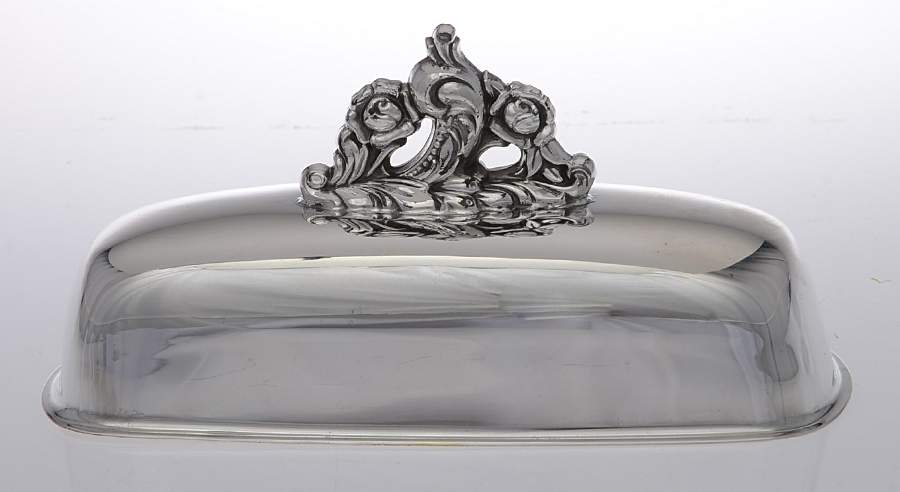 Eloquence (Silverplate, Hollowware) Lid for 1/4 Pound Butter by Lunt Silver-1