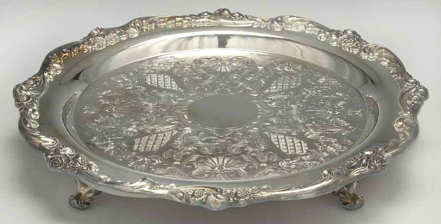 Eloquence (Silverplate, Hollowware) 13" Round Footed Tray by Lunt Silver-1