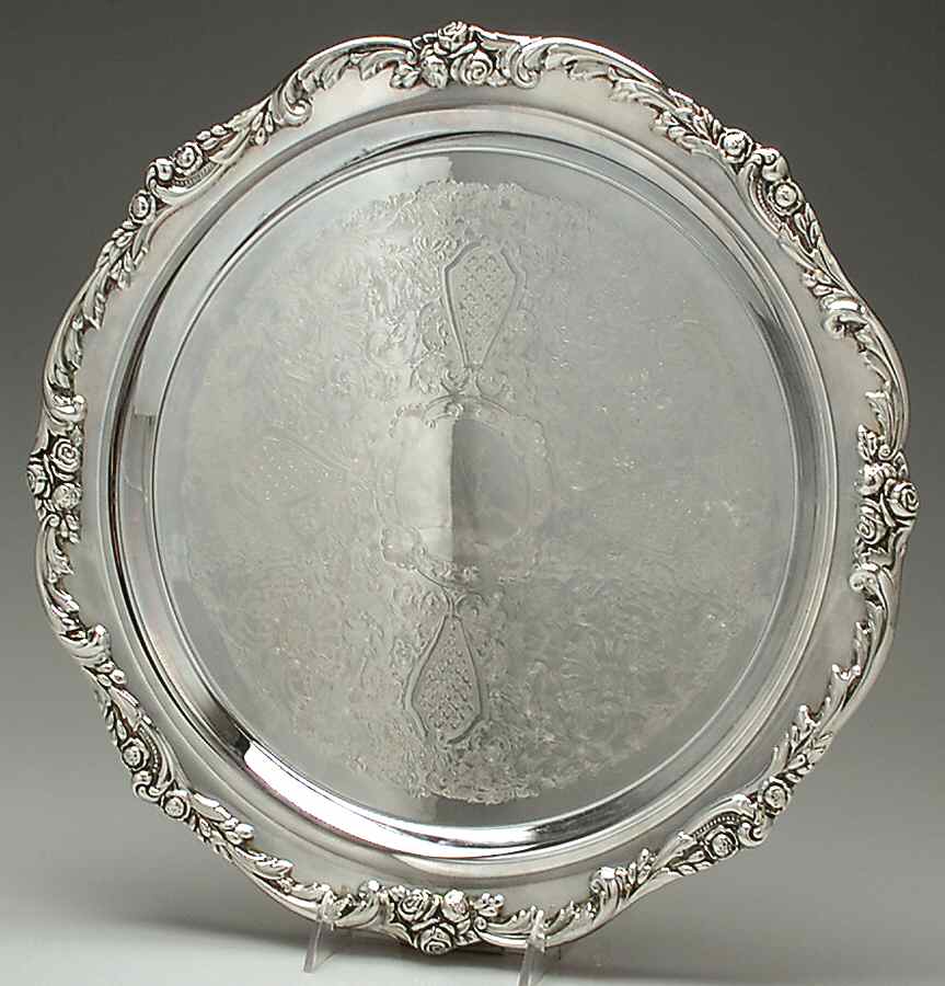 Eloquence (Silverplate, Hollowware) Round Silverplate Tray by Lunt Silver-1