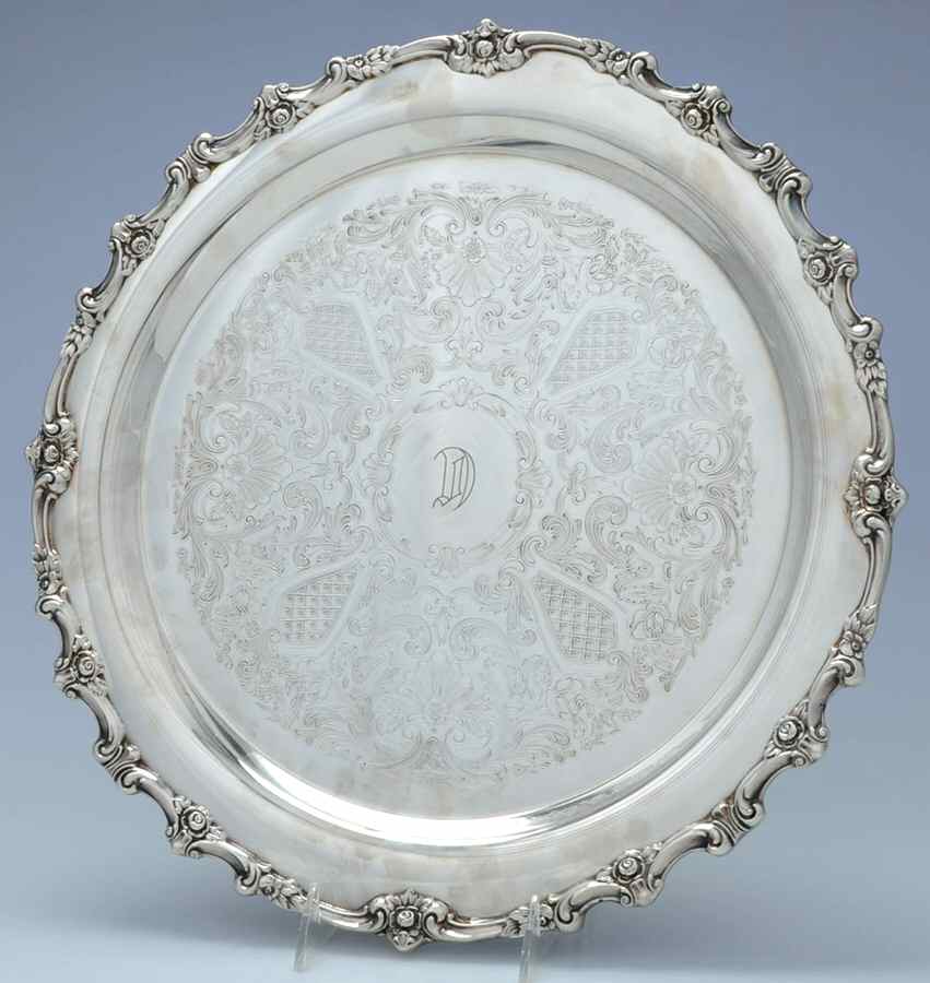 Eloquence (Silverplate, Hollowware) 15" Round Tray by Lunt Silver-1
