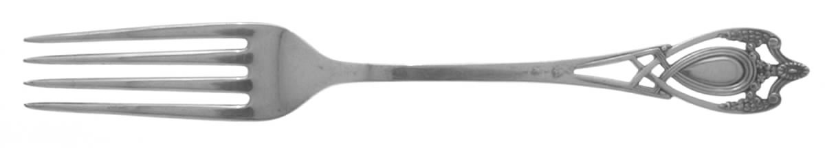 Monticello (Sterling, 1908, Monograms) Fork by Lunt Silver-1