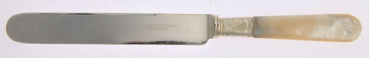 Pearl Handle Flatware 2 Blunt Hollow Knife by Landers, Frary & Clark-1
