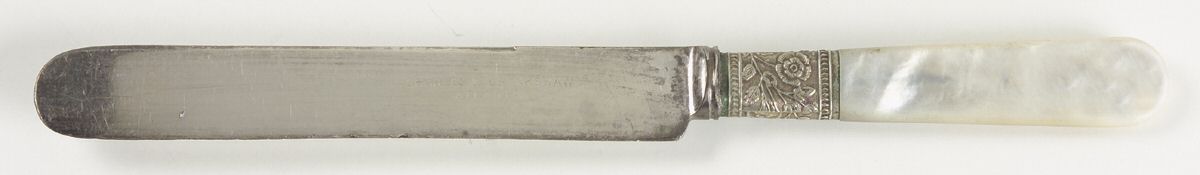 Pearl Handle Flatware 2 Dessert/Tea Knife with Silverplate Blade by Landers, Frary & Clark-1