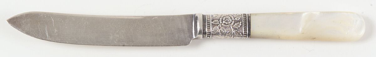 Pearl Handle Flatware 2 Individual Fruit Knife with Silverplate Blade by Landers, Frary & Clark-1