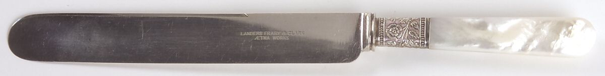 Pearl Handle Flatware 2 Old French Hollow Knife with Bolster by Landers, Frary & Clark-1