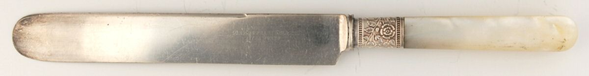Pearl Handle Flatware 2 Old French Hollow Knife with Bolster by Landers, Frary & Clark-1