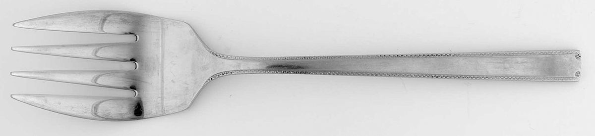 LUW3 (STAINLESS) Medium Solid Cold Meat Serving Fork by Lucky Wood-1