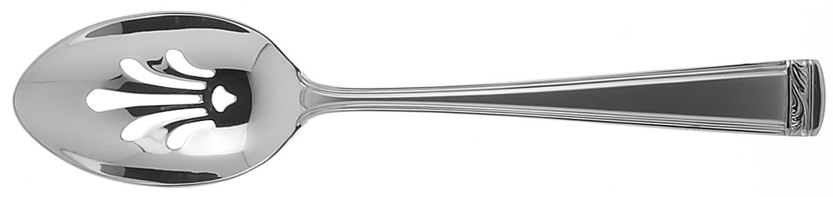 Landmark Platinum Frosted (Stainless) Pierced Tablespoon (Serving Spoon) by Lenox-1