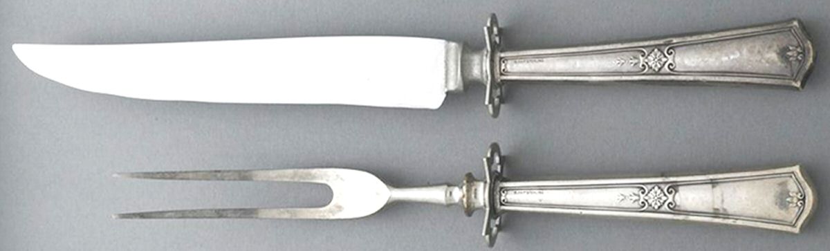 LFC3 (Sterling) Small Stainless Blade 2-Piece Steak Carving Set by Landers, Frary & Clark-1