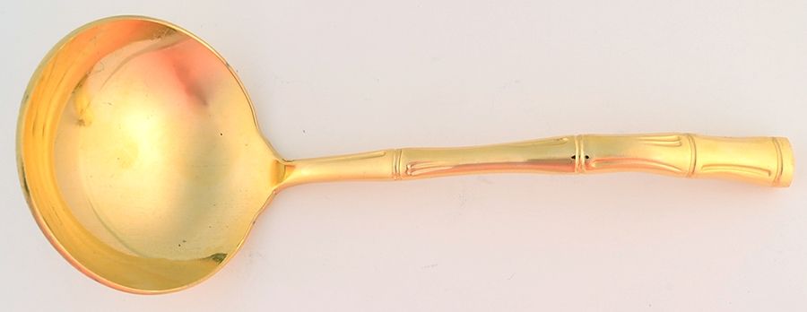 LCU74 (GOLD ELECTROPLATE) Solid Gravy Ladle by Lifetime-1