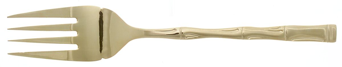 LCU74 (GOLD ELECTROPLATE) Medium Solid Cold Meat Serving Fork by Lifetime-1