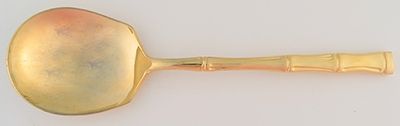 LCU74 (GOLD ELECTROPLATE) Solid Smooth Casserole Spoon by Lifetime-1