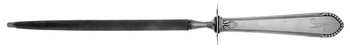 Coronet (Sterling, 1932) Large Steel Rod Knife Sharpener by Lunt Silver-1