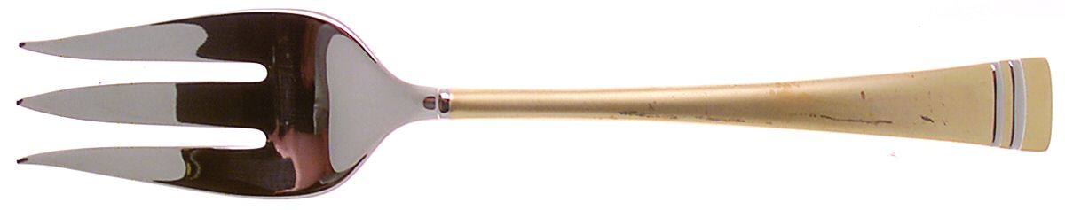 Federal Gold Frosted (Stainless) Medium Solid Cold Meat Serving Fork by Lenox-1