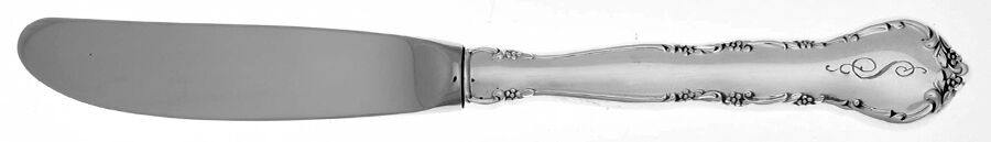 Mignonette(Sterling, 1960, Monograms) Modern Hollow Butter Spreader (Stainless) by Lunt Silver-1