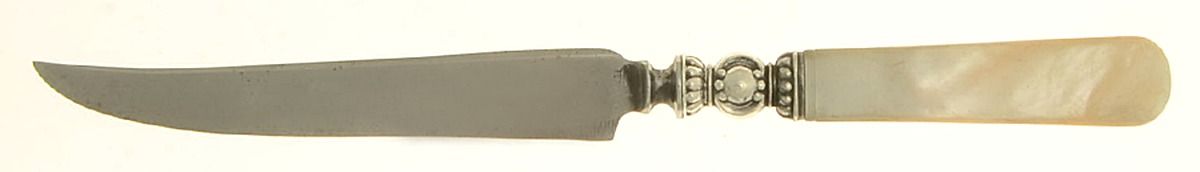 Pearl Handle Flatware 3 (Sterling) Pearl Handle Small Steak Carving Knife,Stnls Prong by Landers, Frary & Clark-1