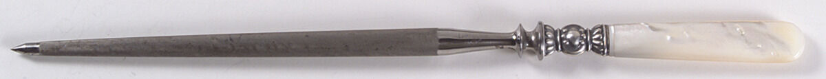 Pearl Handle Flatware 3 (Sterling) Large Silverplate Rod Knife Sharpener by Landers, Frary & Clark-1