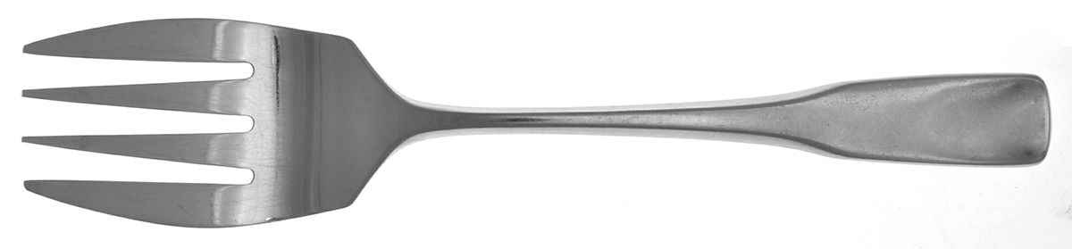 LUW4 (STAINLESS) Medium Solid Cold Meat Serving Fork by Lucky Wood-1