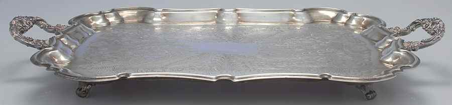 5017 (Silverplate, Hollowware) Large Footed Waiter Tray by Leonard Silver Mfg Co-1