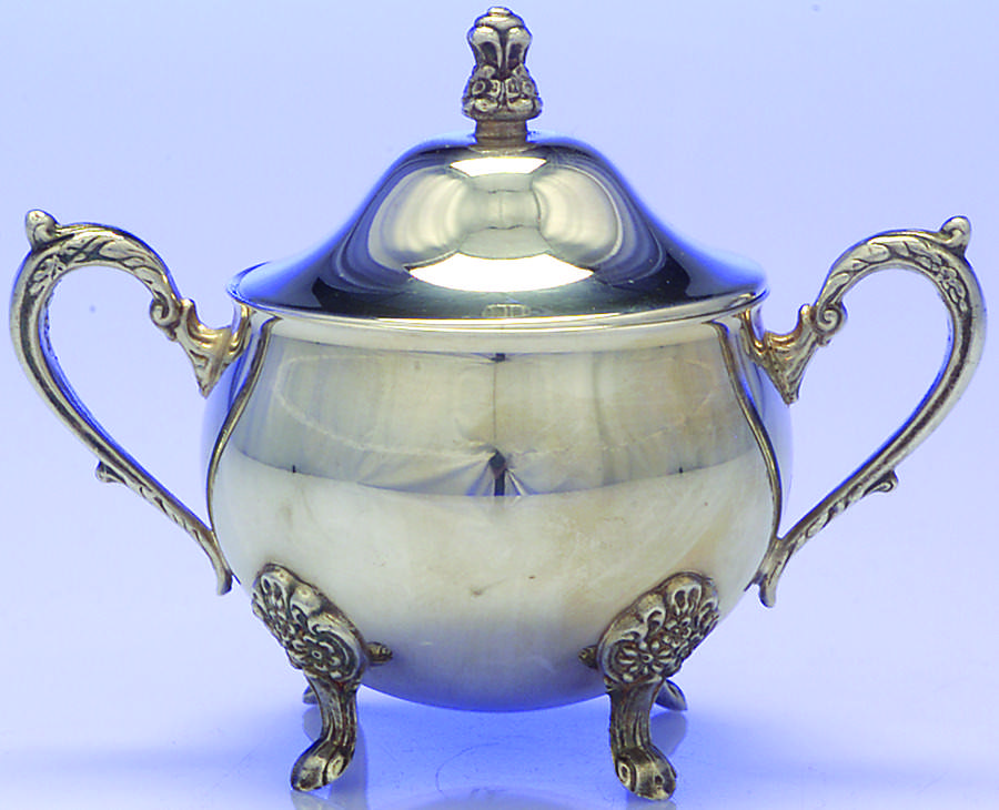 LEO8 (Silverplate, Hollowware) Sugar Bowl & Lid by Leonard Silver Mfg Co-1