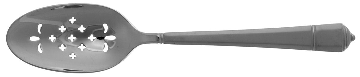 Williamsburg Cannonade Frosted (Stainless) Pierced Tablespoon (Serving Spoon) by Lenox-1