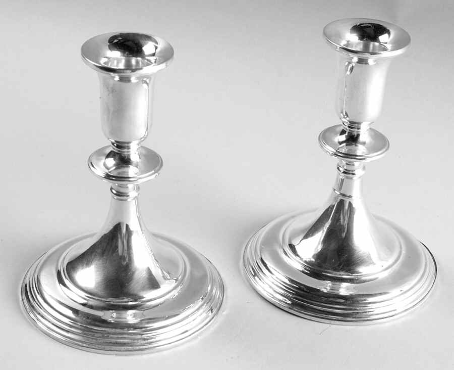 285 (Sterling, Hollowware) Pair of Console Candleholders by La Pierre Silver-1