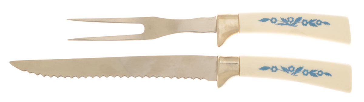 Cornflower Blue 2 Pic Carving Set by Corning Corelle-1