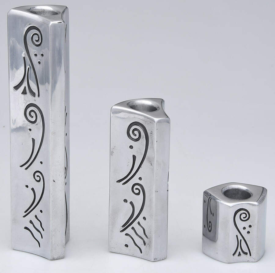 Spyro (Hollowware) (3 Piece) Candlestick Set (2", 5", 8") by Lenox-1