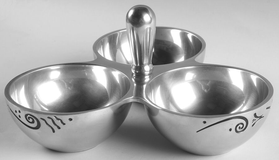 Spyro (Hollowware) Center Handle 3 Bowl Server by Lenox-1