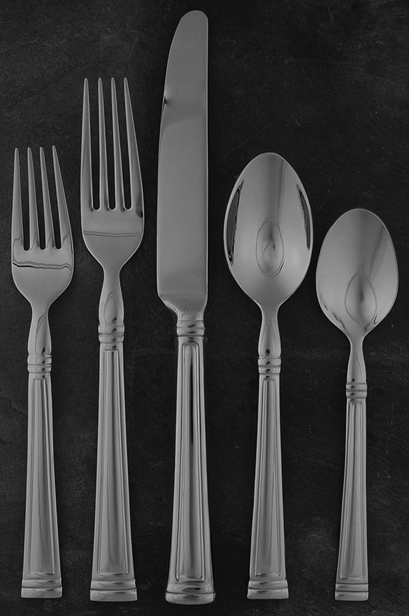 Lenox ESQUIRE Stainless Steel 18/8 Glossy Flatware – Smart Choice B52WU – Well-Used Condition