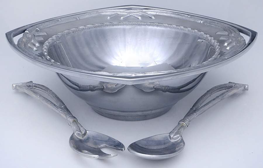 British Colonial (Hollowware) Salad Serving Bowl with Fork and Spoon by Lenox-1