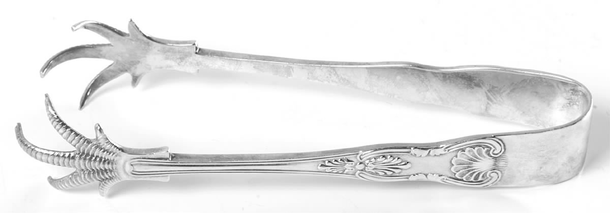 Kings (Silverplate) Large Ice Serving Tongs by Sheffield Original-1