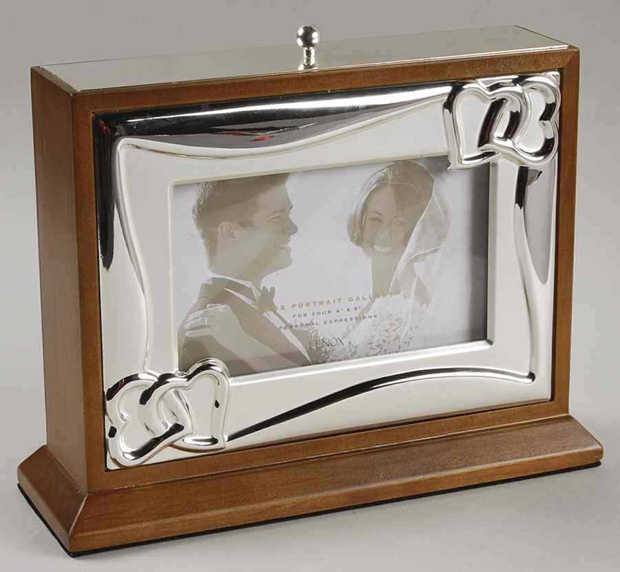 Wedding Promises (Silverplate, Hollowware) Silverplate & Wood Picture Frame Holder (Holds 4" X 6") by Lenox-1