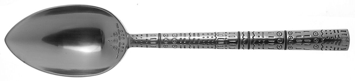 Tattoo (Stainless) Solid Serving Spoon by Lunt Silver-1