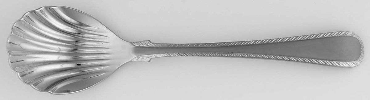 Williamsburg Feather Edge Frosted (Stainless) Sugar Shell Spoon by Lenox-1