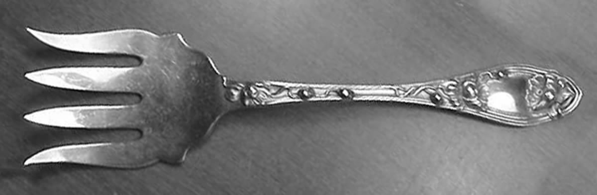 LUS26 (Sterling) Medium Solid Cold Meat Serving Fork by Lunt Silver-1