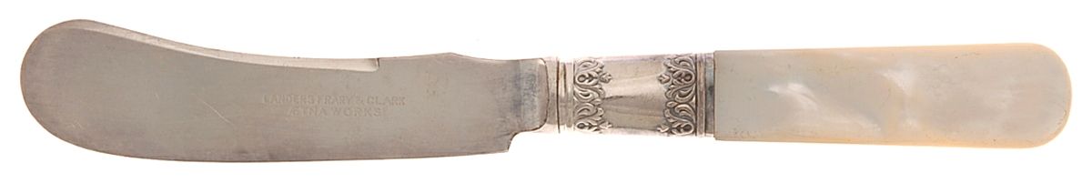 Pearl Handle Flatware 11 (Sterling) Pearl Handle Butter Spread/Paddle by Landers, Frary & Clark-1